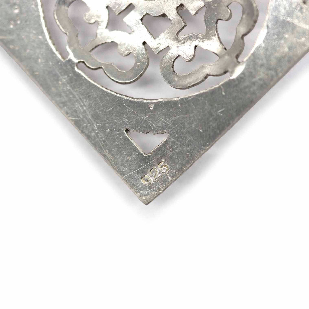 Square Mandala Silver Earrings-Siesta Crafts