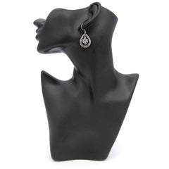 Endless Knot Tear Drop Silver Earrings-Siesta Crafts