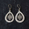 Endless Knot Tear Drop Silver Earrings-Siesta Crafts