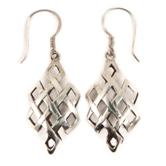 Endless Knot Cage Silver Earrings-Siesta Crafts