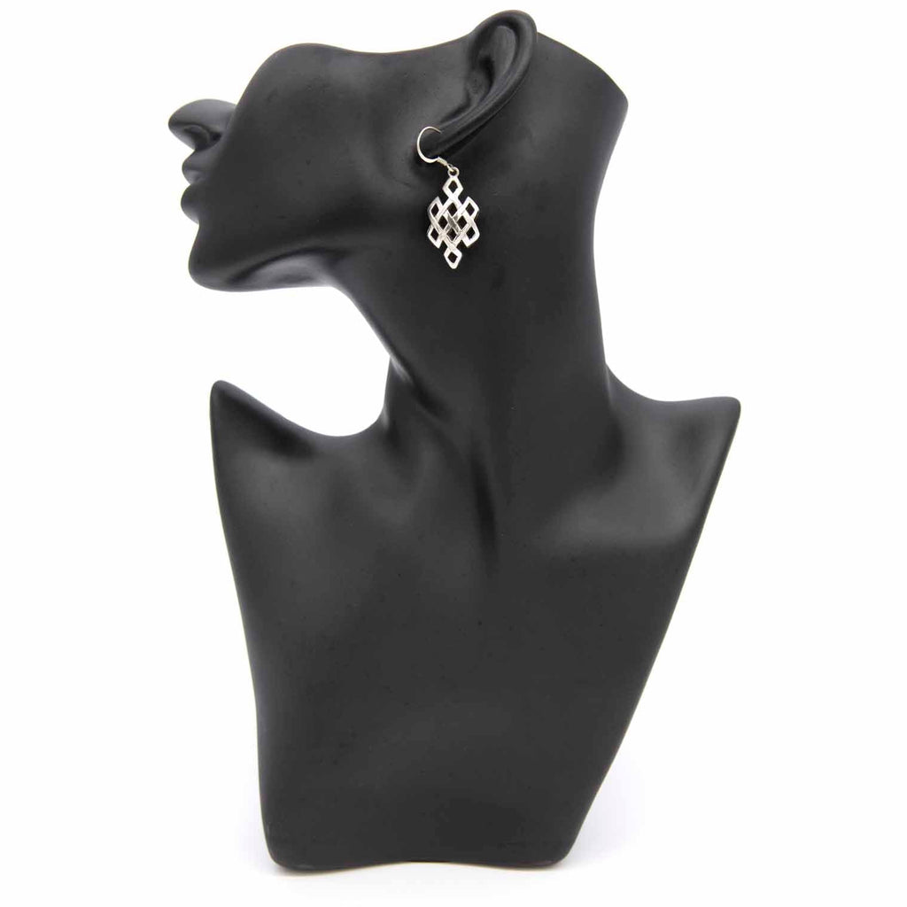 Endless Knot Cage Silver Earrings-Siesta Crafts