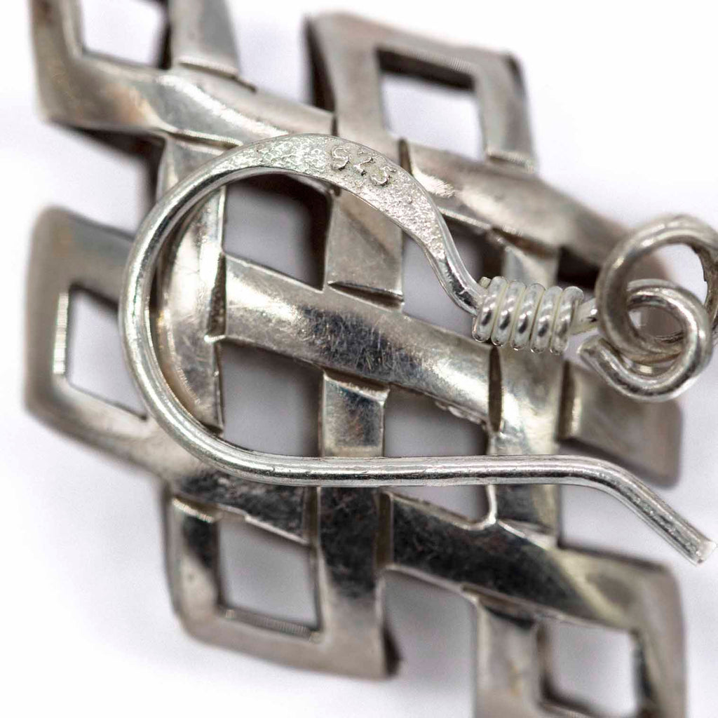 Endless Knot Cage Silver Earrings-Siesta Crafts
