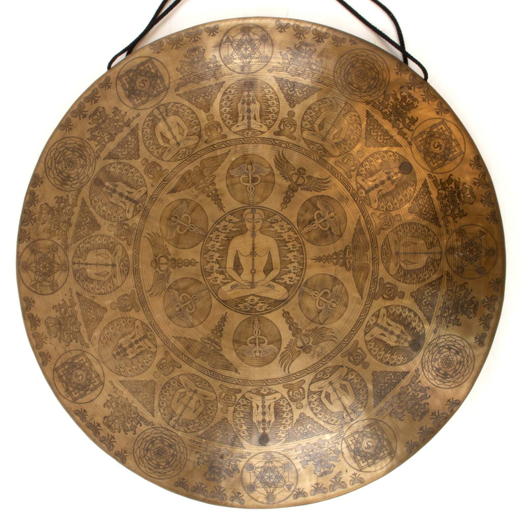 Yogi Mandala Etched Gong No.74-Siesta Crafts