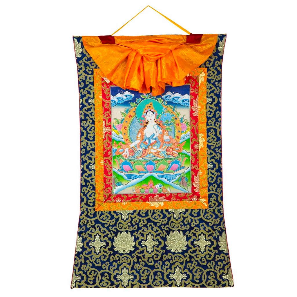 White Tara Thangka No 337-Siesta Crafts
