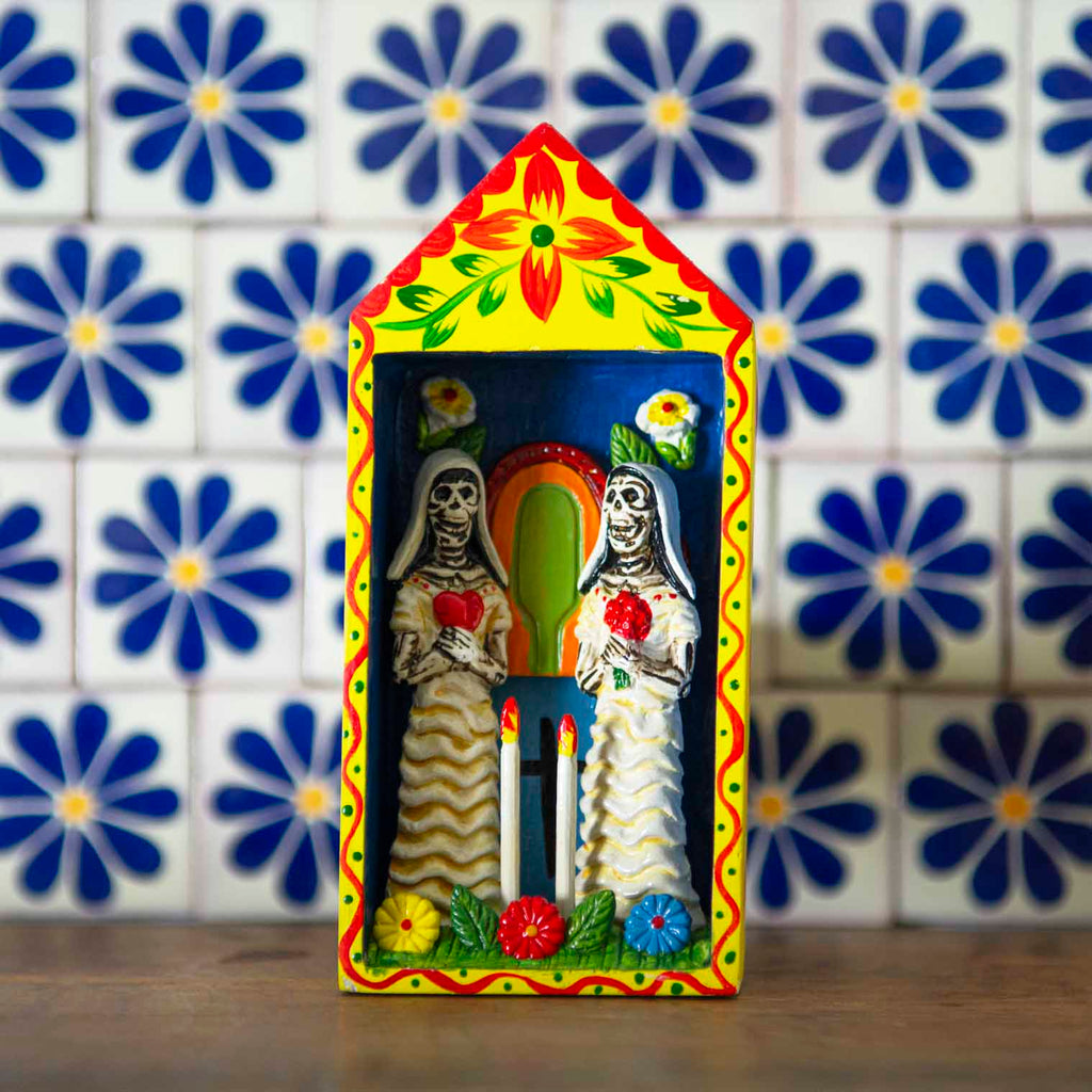 Tall Wedding Retablo - Two Brides-Siesta Crafts