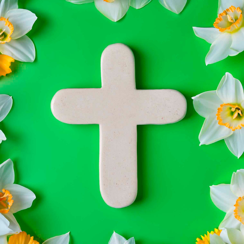 Small Soapstone Cross - Natural-Siesta Crafts