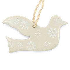 Dove Soapstone Christmas Decoration - Natural-Siesta Crafts