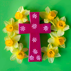 Standing Patterned Soapstone Cross-Siesta Crafts