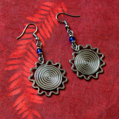 Sun Spiral Kenyan Earrings-Siesta Crafts