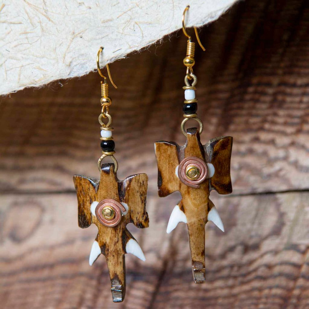 Spiral Elephant Head Earrings-Siesta Crafts