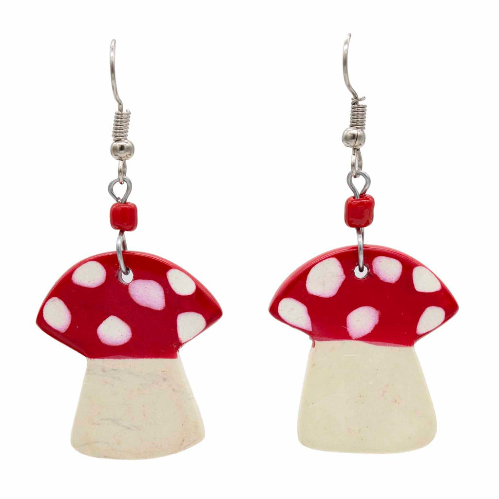 Soapstone Mushroom Earrings-Siesta Crafts