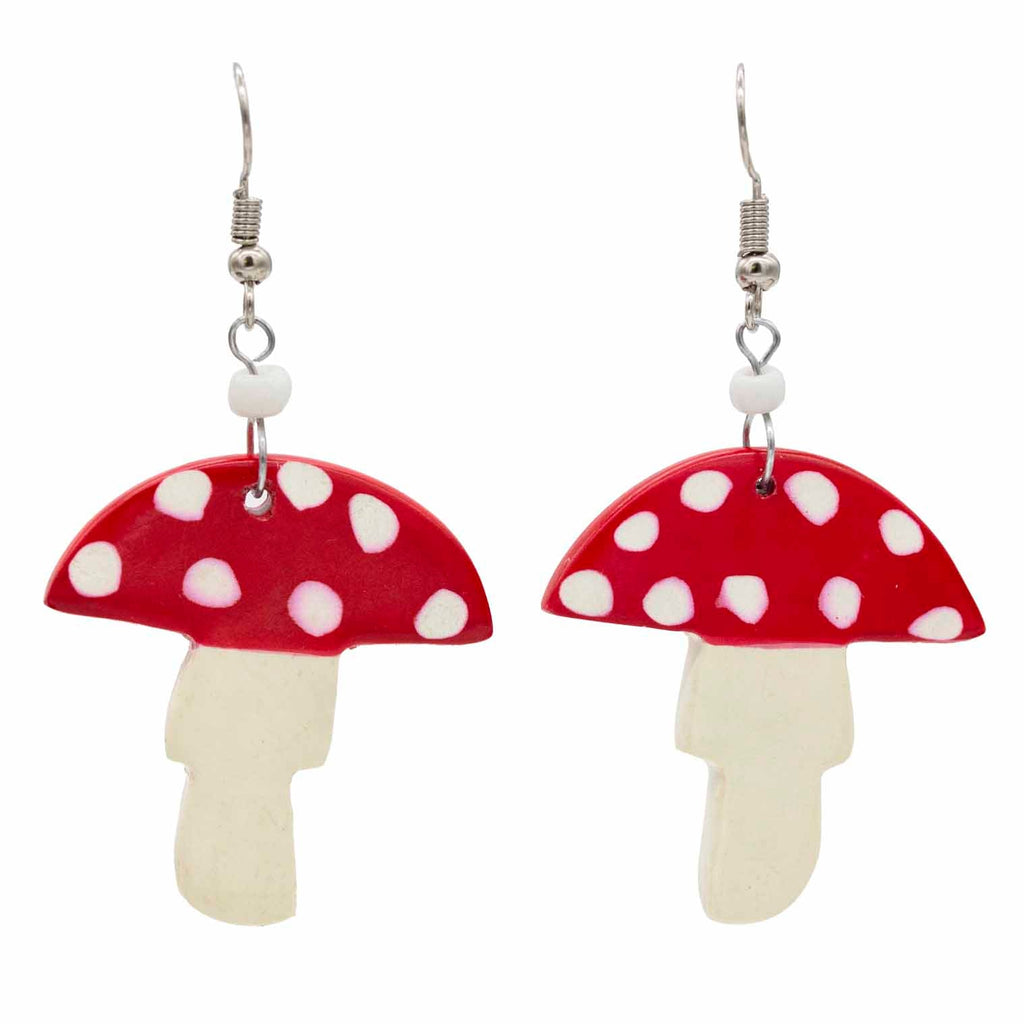 Soapstone Mushroom Earrings-Siesta Crafts