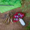 Flat Mushroom Felt Keyring-Siesta Crafts