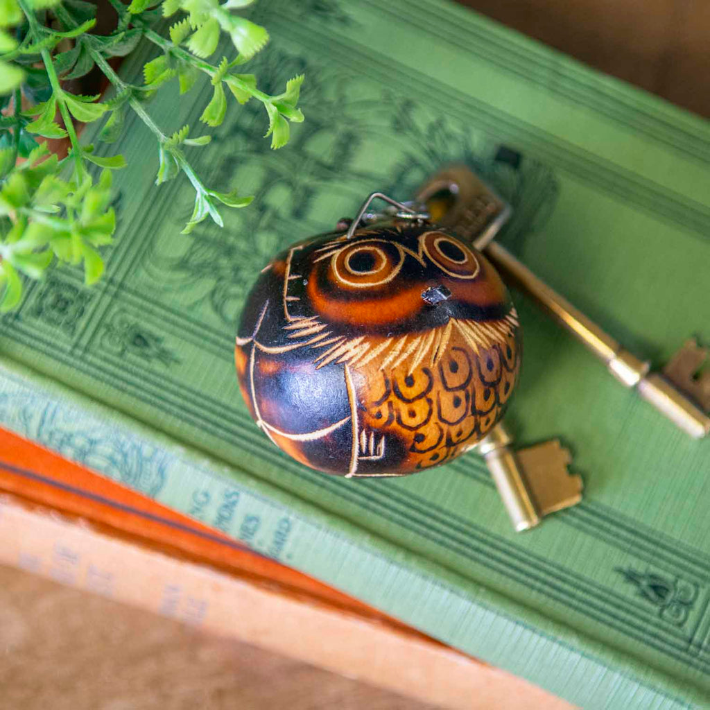 Gourd Owl Keyring-Siesta Crafts