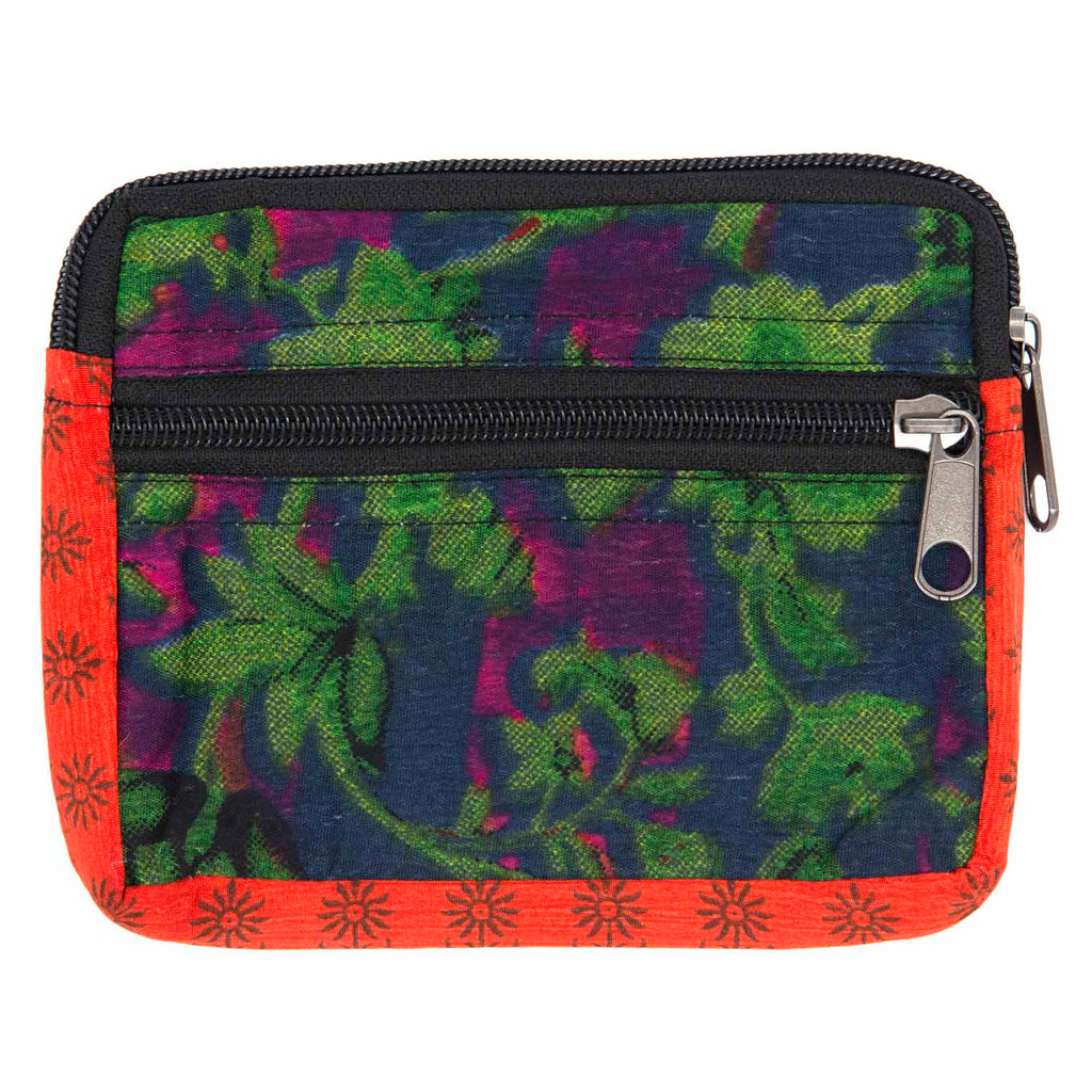 Recycled Sari Double Zip Purse-Siesta Crafts