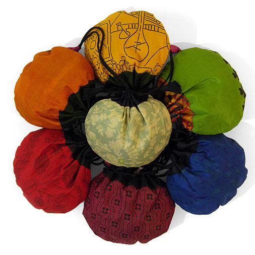 Recycled Sari Drawstring Pouch-Siesta Crafts