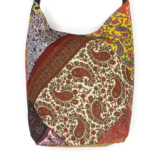 Patchwork Recycled Sari Shoulder Bag-Siesta Crafts
