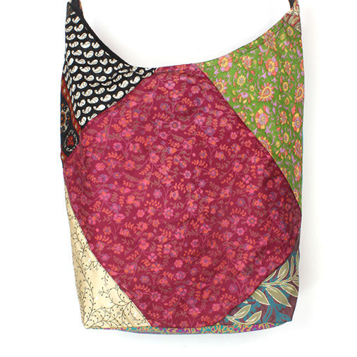 Patchwork Recycled Sari Shoulder Bag-Siesta Crafts