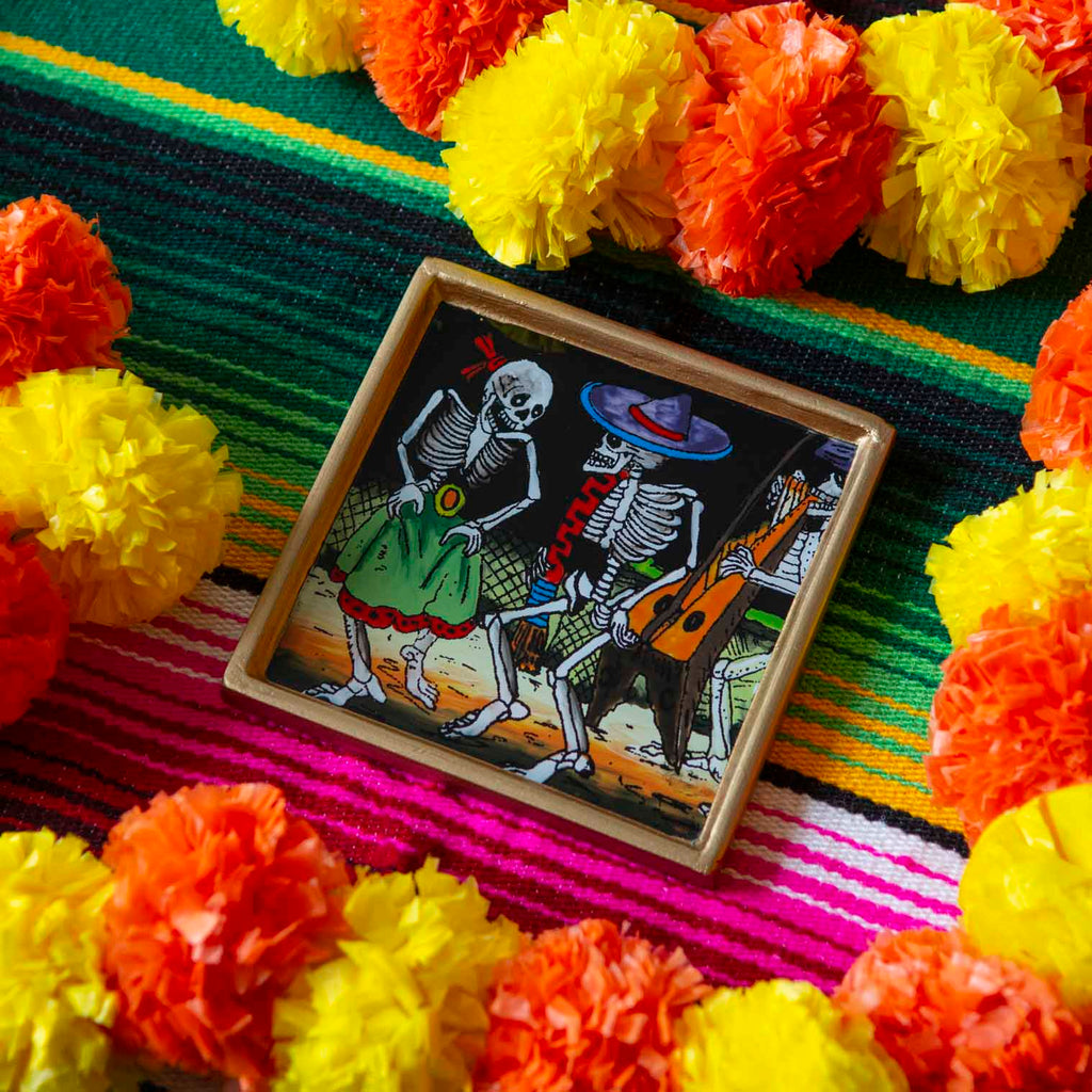 Harpist in Party Folk Art Frame-Siesta Crafts