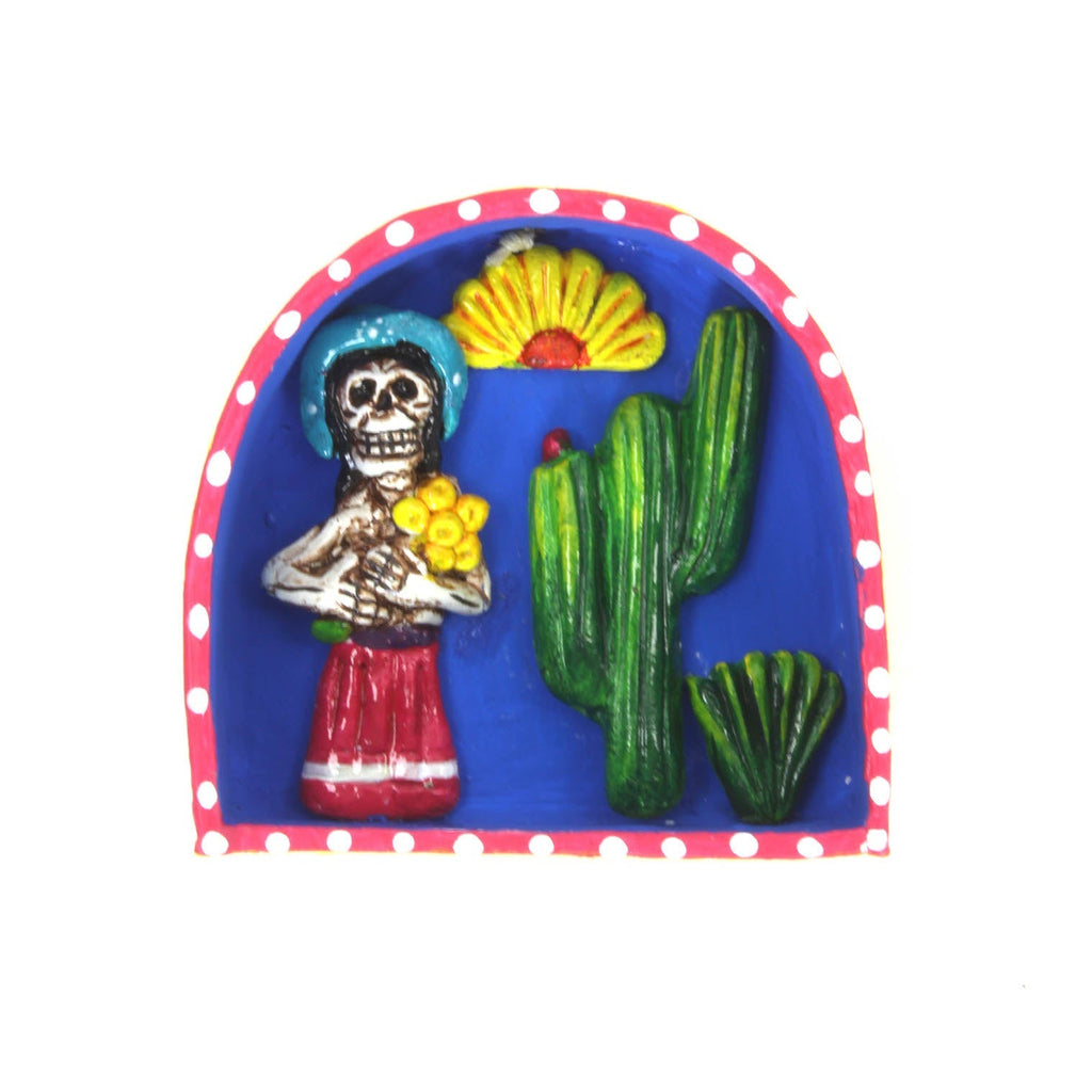 Lady with Flowers Retablo-Siesta Crafts