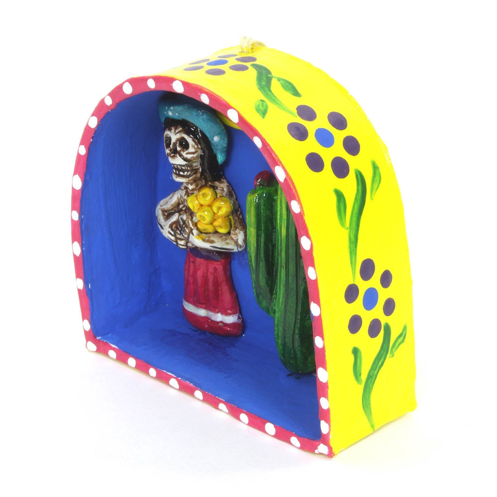 Lady with Flowers Retablo-Siesta Crafts