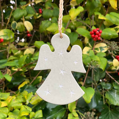 Angel Soapstone Christmas Decoration - Natural-Siesta Crafts