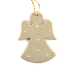 Angel Soapstone Christmas Decoration - Natural-Siesta Crafts