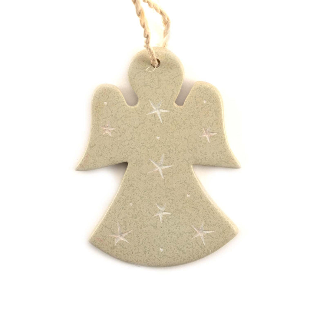 Angel Soapstone Christmas Decoration - Natural-Siesta Crafts