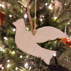Dove Soapstone Christmas Decoration - Natural-Siesta Crafts