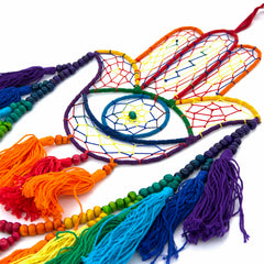 Rainbow Hand of Fatima with Beads-Siesta Crafts