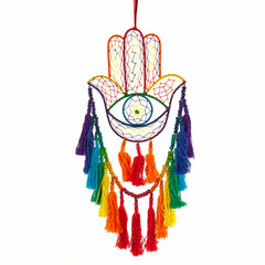 Rainbow Hand of Fatima with Beads-Siesta Crafts