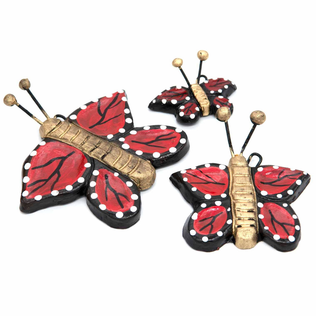 Mexican Ceramic Butterflies - Set of Three-Siesta Crafts