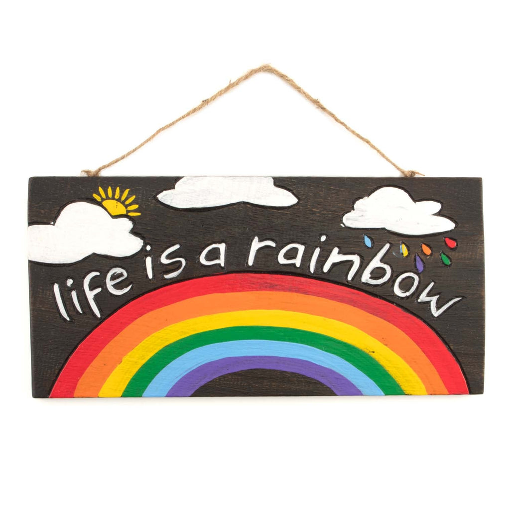 Life is a Rainbow Plaque-Siesta Crafts