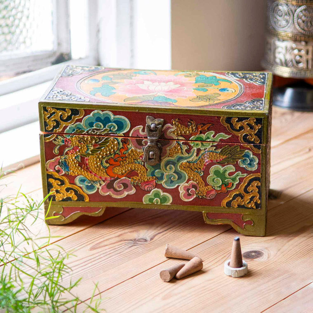 Rectangular Medium Tibetan Style Box-Siesta Crafts
