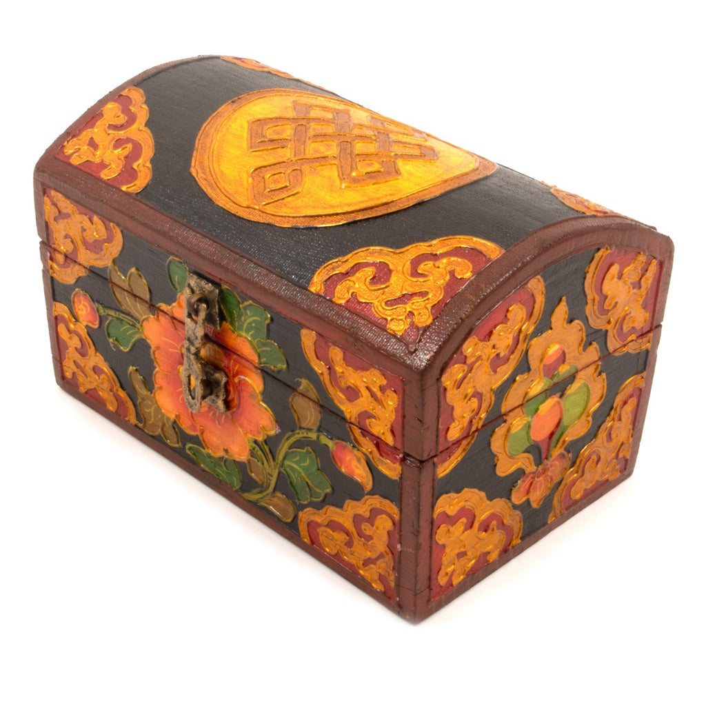 Wooden Oval Small Tibetan Style Box-Siesta Crafts