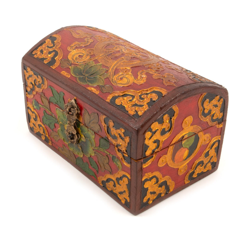 Wooden Oval Small Tibetan Style Box-Siesta Crafts