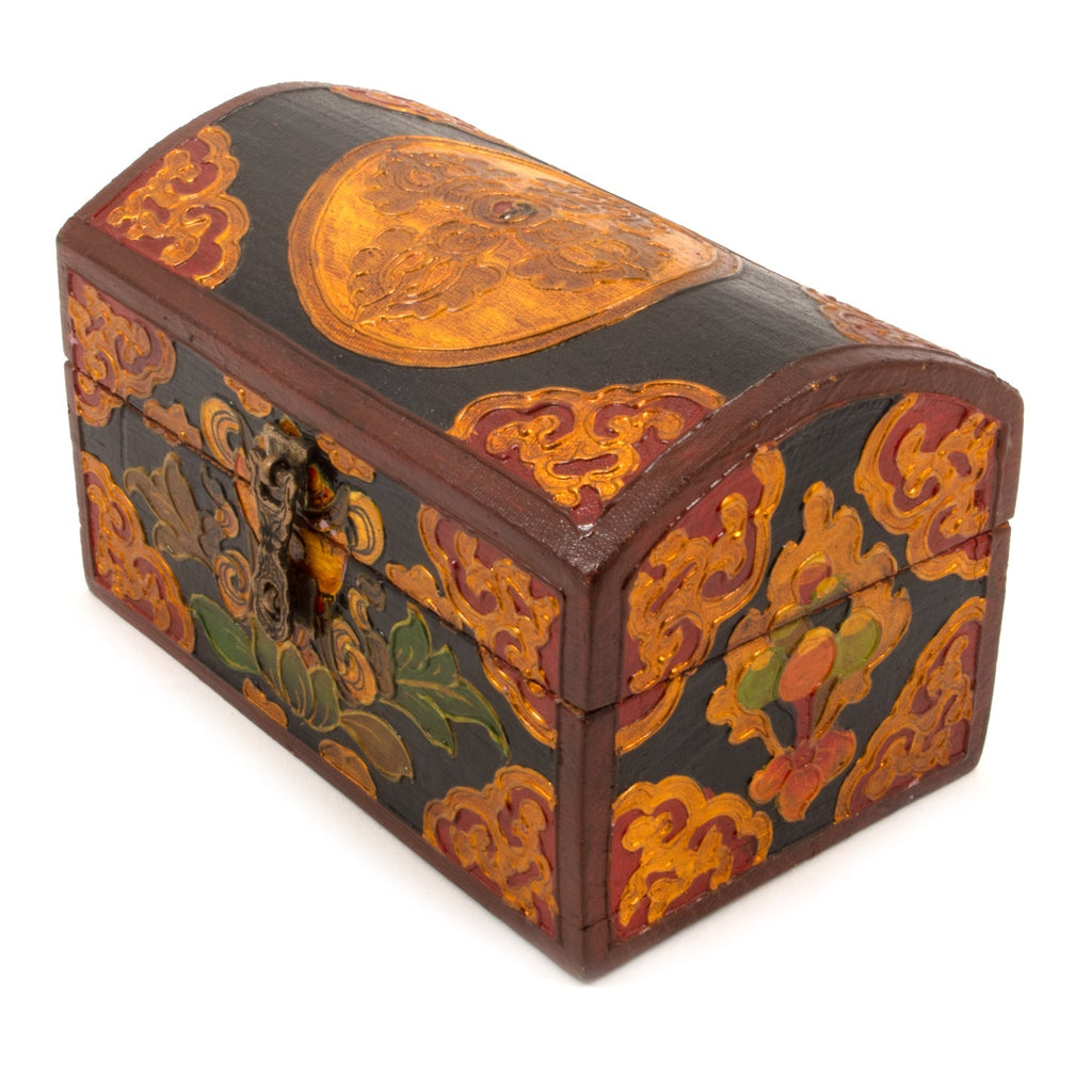 Wooden Oval Small Tibetan Style Box-Siesta Crafts