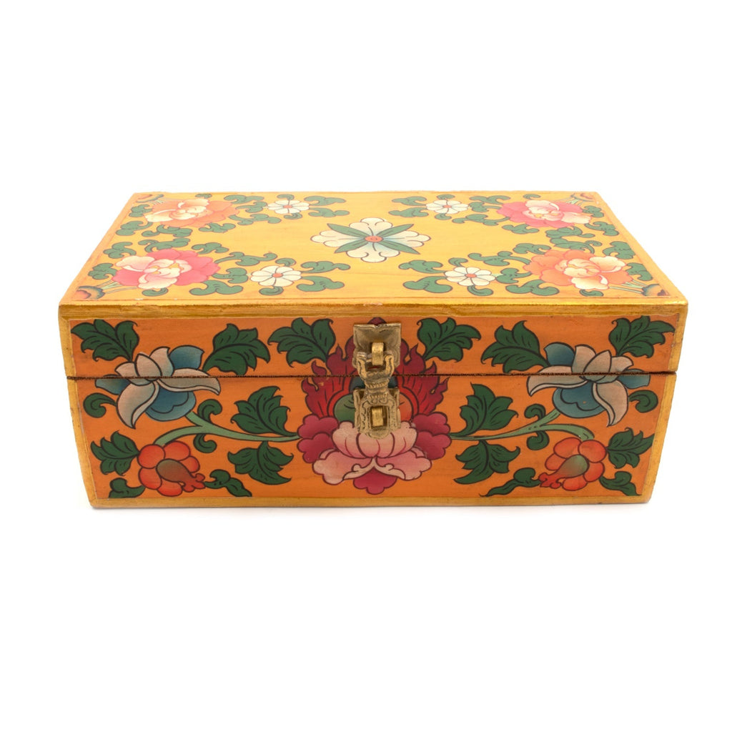 Painted Flower Tibetan Style Box-Siesta Crafts