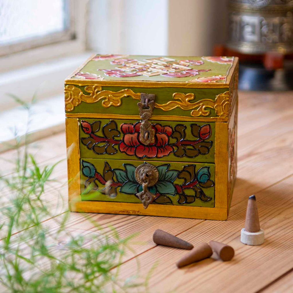 Tibetan Style Box with Drawer-Siesta Crafts