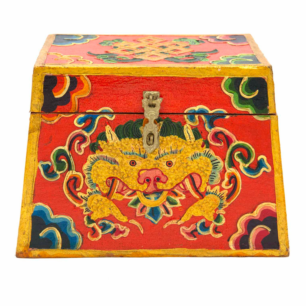 Tibetan Style Orange Cheppu Pyramid Chest-Siesta Crafts