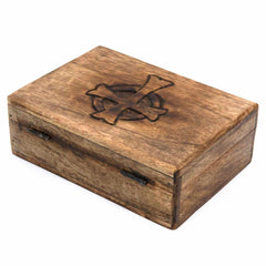 Wooden Box with Cross-Siesta Crafts