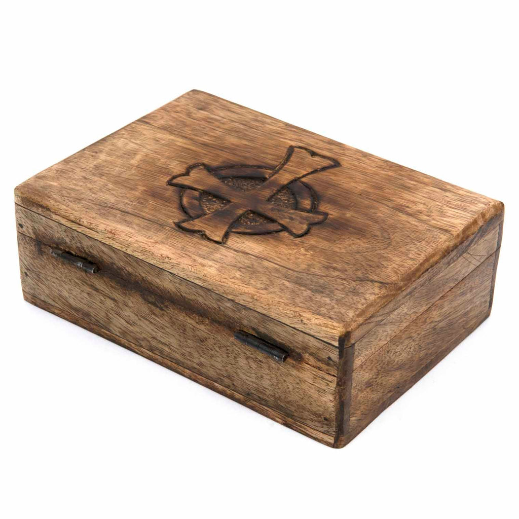 Wooden Box with Cross-Siesta Crafts