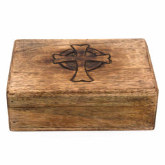 Wooden Box with Cross-Siesta Crafts