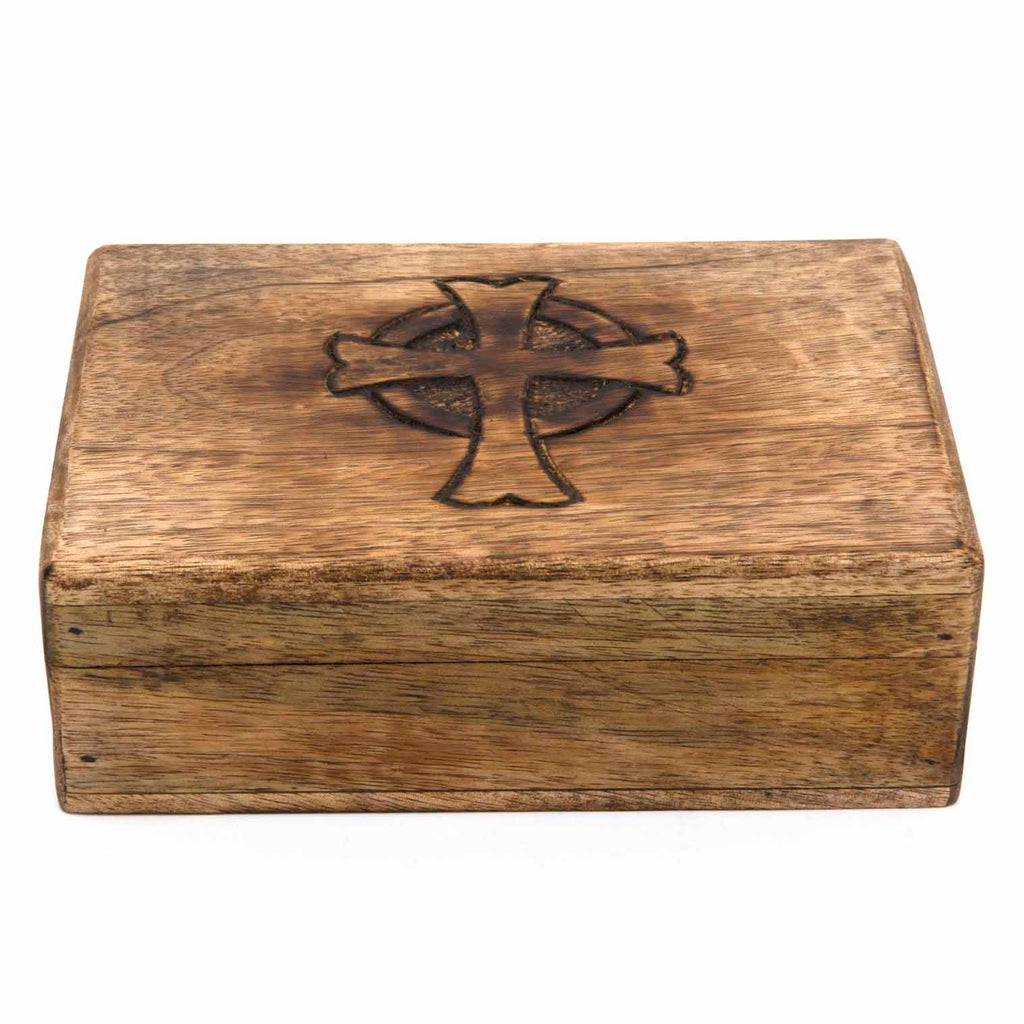 Wooden Box with Cross-Siesta Crafts