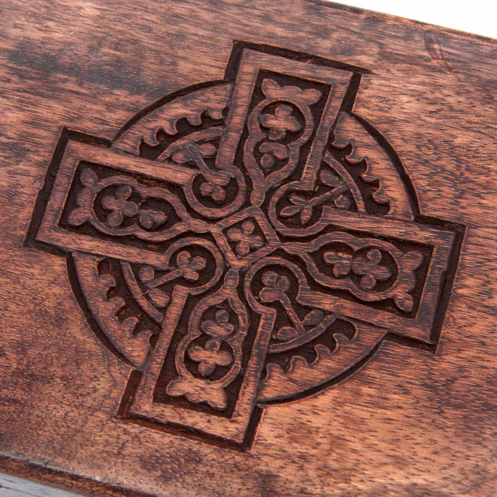 Wooden Box with Celtic Cross-Siesta Crafts
