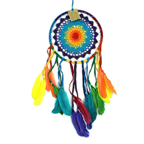 Extra Large Rainbow Crochet Dreamcatcher-Siesta Crafts