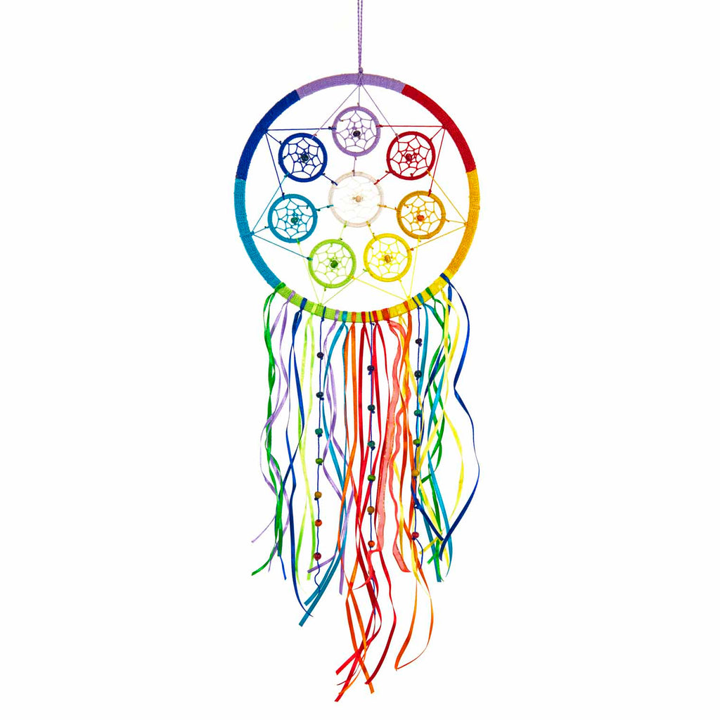 Chakra Dreamcatcher with Ribbons-Siesta Crafts