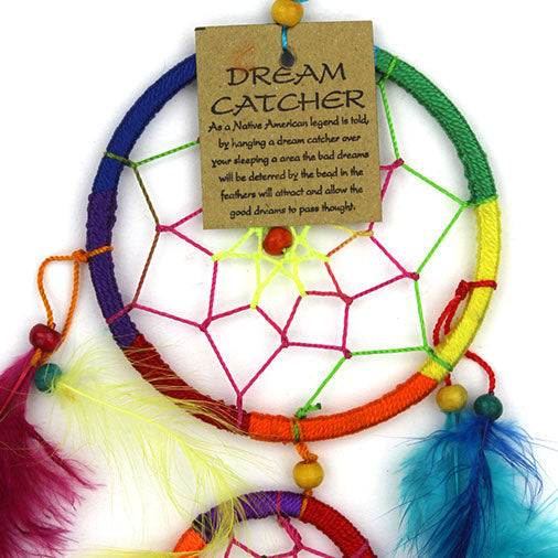 Small Bright Rainbow Dreamcatcher-Siesta Crafts