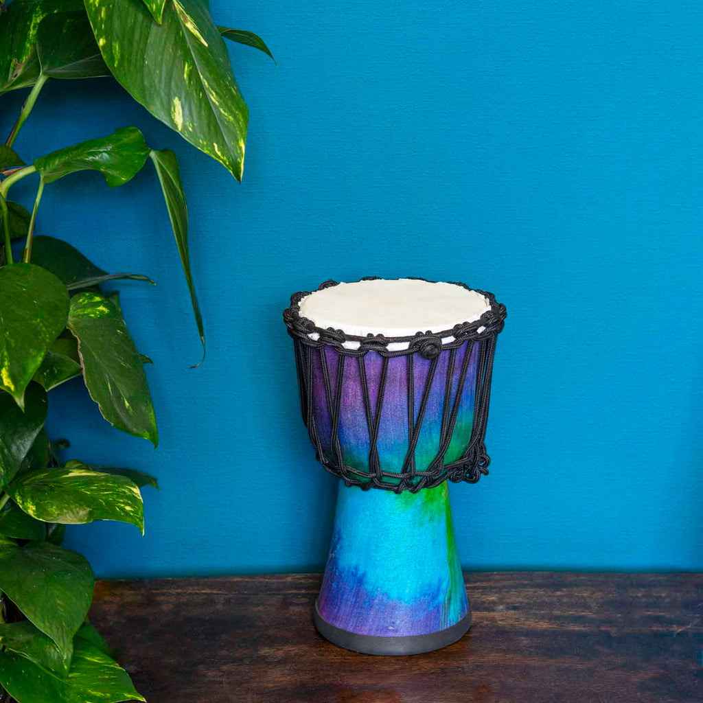Small Rainbow Djembe Drum-Siesta Crafts