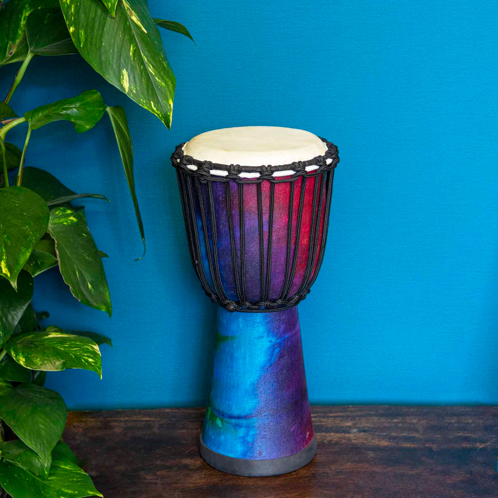 Medium Rainbow Djembe Drum-Siesta Crafts